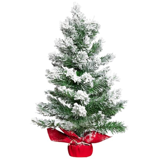 Full Flocked Angel Pine Artificial Mini Christmas Tree - 24" - Unlit By Northlight in Green | 24 x 16 x 16 | Michaels®